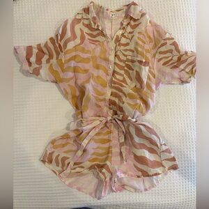 Vitamin A Playa Romper- Gold Coast EcoLinen, NWOT, Size Small